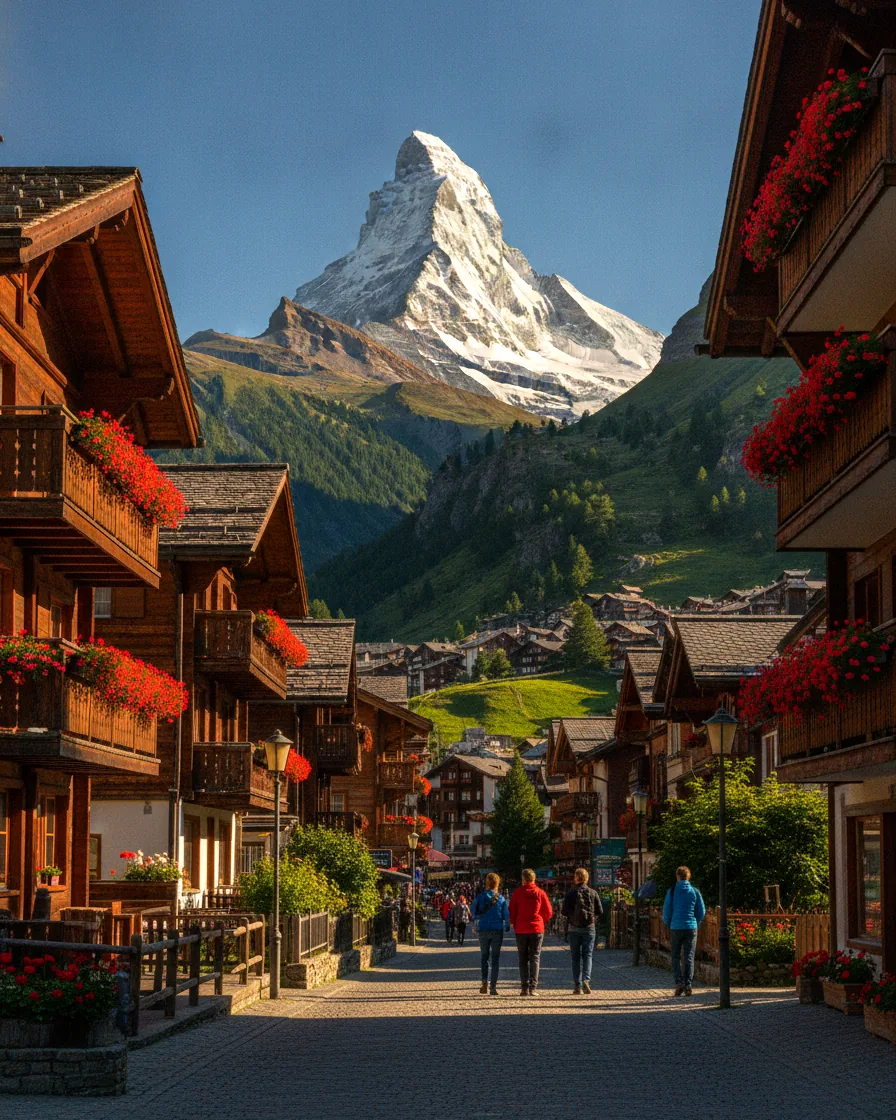 Le Cervin au lever du soleil au-dessus de Zermatt